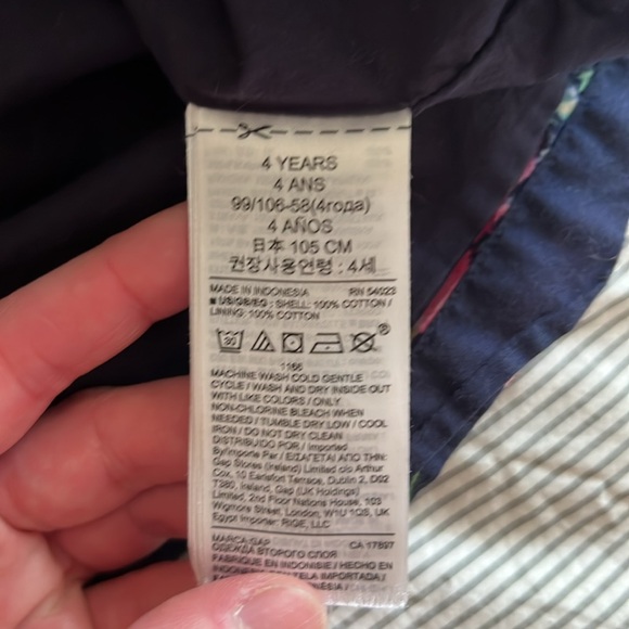 BOGO Gap navy summer dress with pink flowers pattern and ruffle shoulder detail - Picture 7 of 7